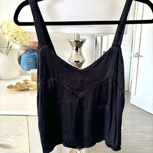 Zara satin style black tank top